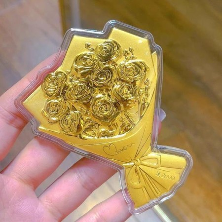 순금 장미 꽃다발 0.3g 환갑 칠순 결혼기념일 조카 아기 100일 어버이날 금 선물